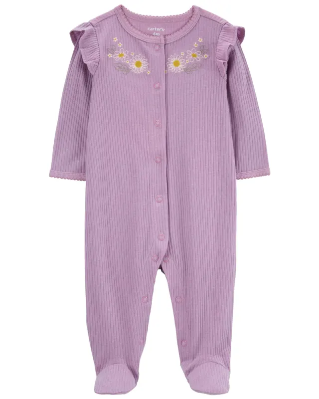 Комбинезон для девочки сиреневый с ромашками, 1R033010, Carter's