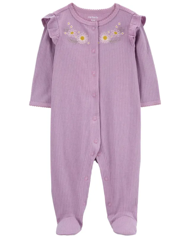 Комбинезон для девочки сиреневый с ромашками 1R033010 Carter's
