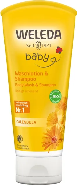 Детский шампунь-гель для волос и тела, 200мл Weleda