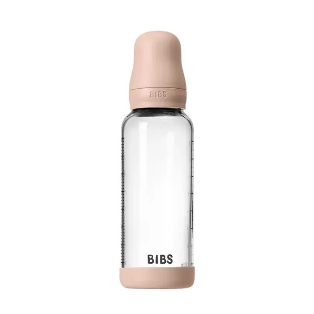 Стеклянная бутылочка для кормления с латексной соской, средний поток - Blush, 240 мл Bibs — фото 2