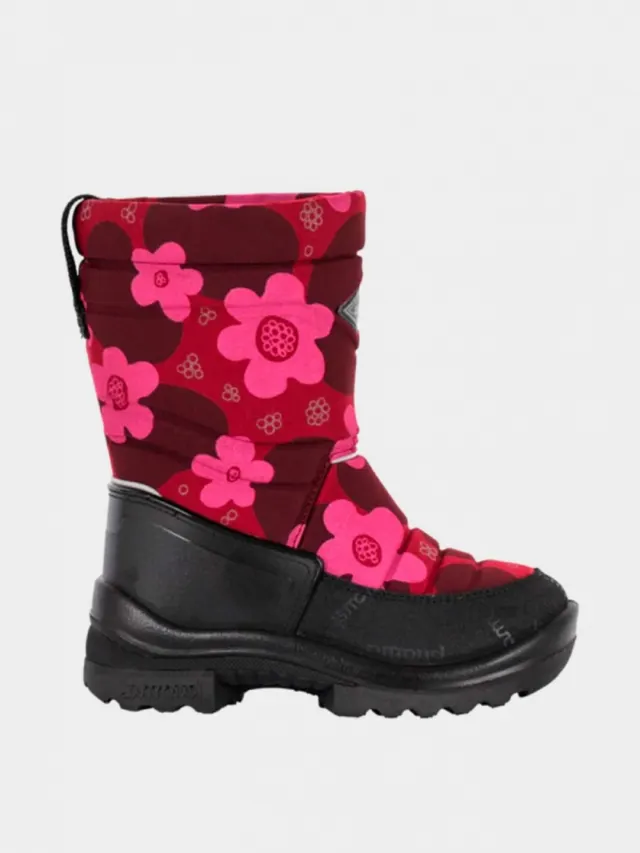 Сапоги Putkivarsi wool на девочку Bordeaux Flower reflective 13030827, Kuoma
