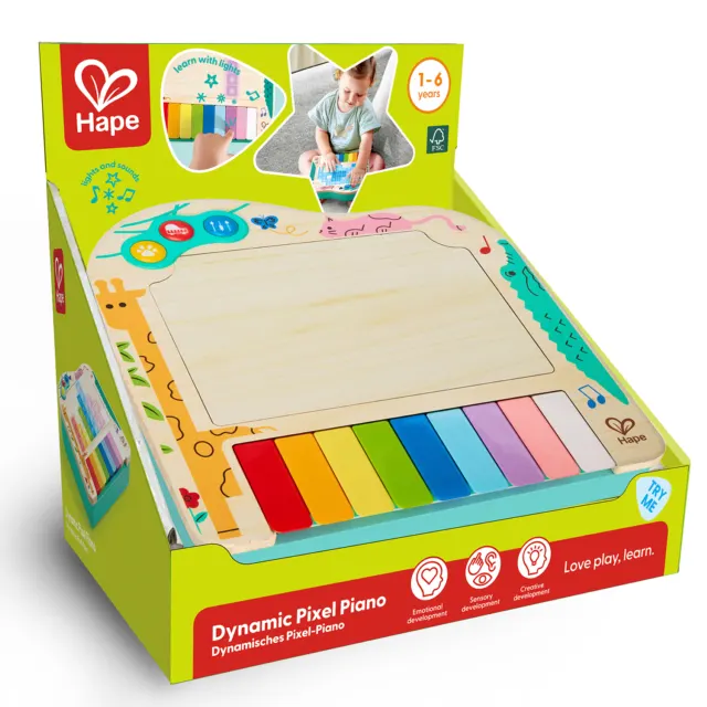 Музыкальная игрушка  Пиксельное пианино с динамическим экраном, E0635_HP,Hape — фото 6