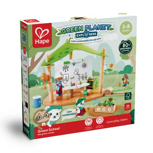 Игровой набор для детей "Мини-дом" Лесная школа с фигурками животных, 36 пр-в, E3428_HP,Hape — фото 4
